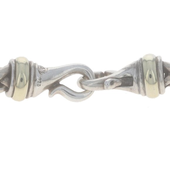 David Yurman 6mm Wheat Chain Necklace 16 3/4" - Sterling Silver 925 Yellow 14k - Picture 6 of 8